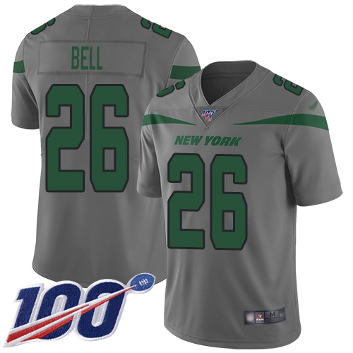 New York Jets Limited Gray Youth LeVeon Bell Jersey NFL Football #26 100th Season Inverted Legend->new york jets->NFL Jersey